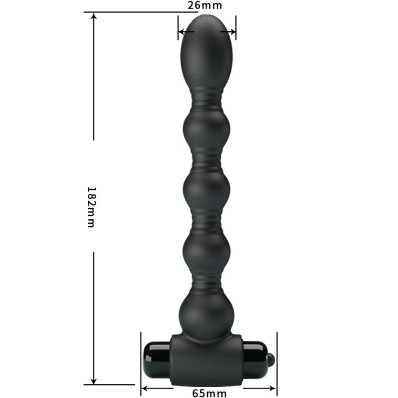 PRETTY LOVE - LYNN SILICONE ANAL PLUG 10 VIBRATIONS BLACK - Amore24