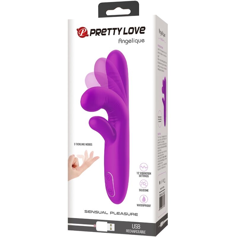 PRETTY LOVE - ANGELIQUE MULTIFUNCTION VIBRATOR + CLITORIS STIMULATOR PURPLE - Amore24