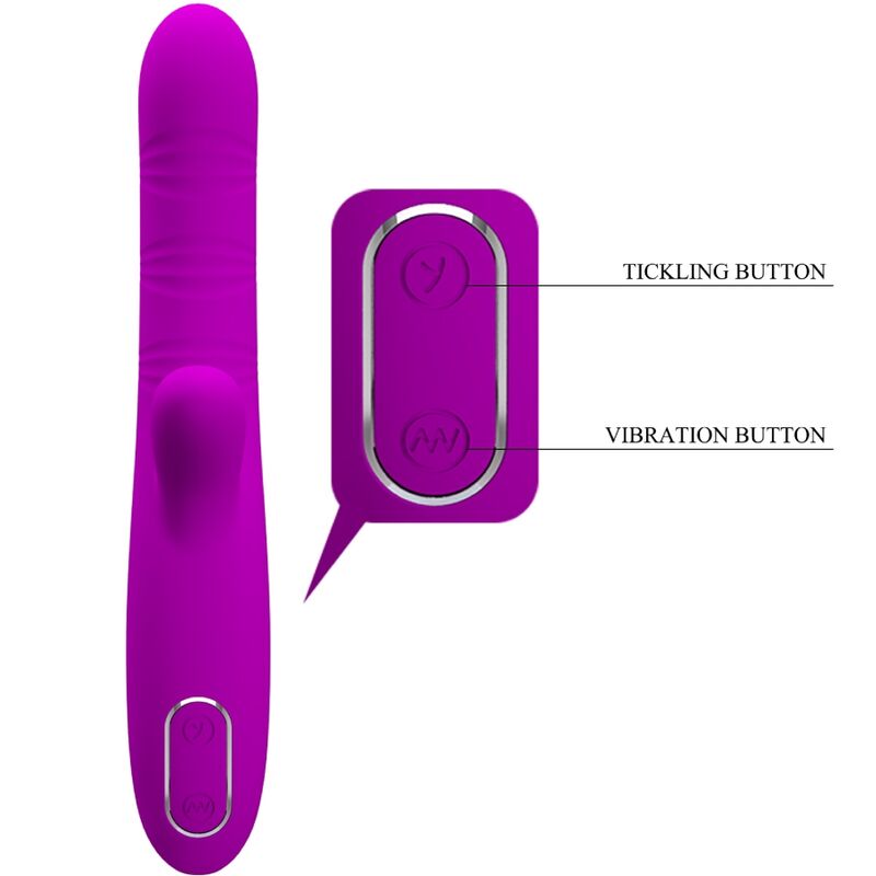 PRETTY LOVE - ANGELIQUE MULTIFUNCTION VIBRATOR + CLITORIS STIMULATOR PURPLE - Amore24