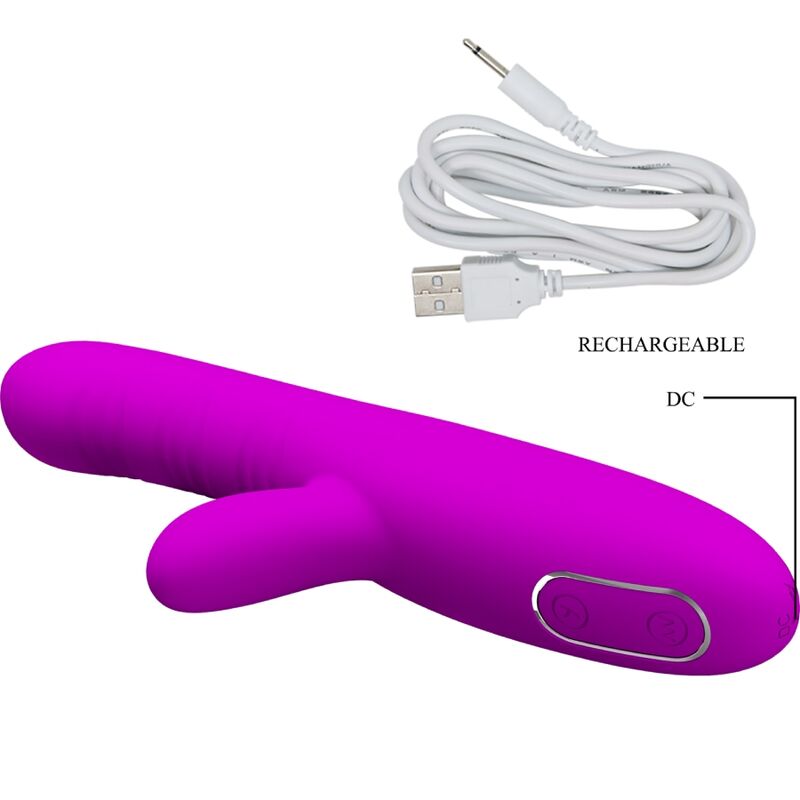 PRETTY LOVE - ANGELIQUE MULTIFUNCTION VIBRATOR + CLITORIS STIMULATOR PURPLE - Amore24