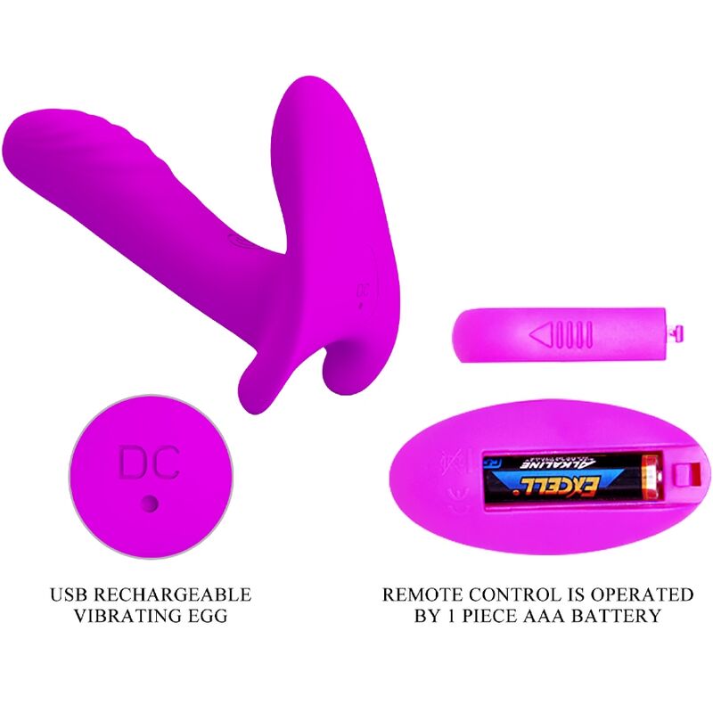 PRETTY LOVE - MASSAGER & VIBRATOR 12 VIBRATIONS REMOTE CONTROL PURPLE - Amore24
