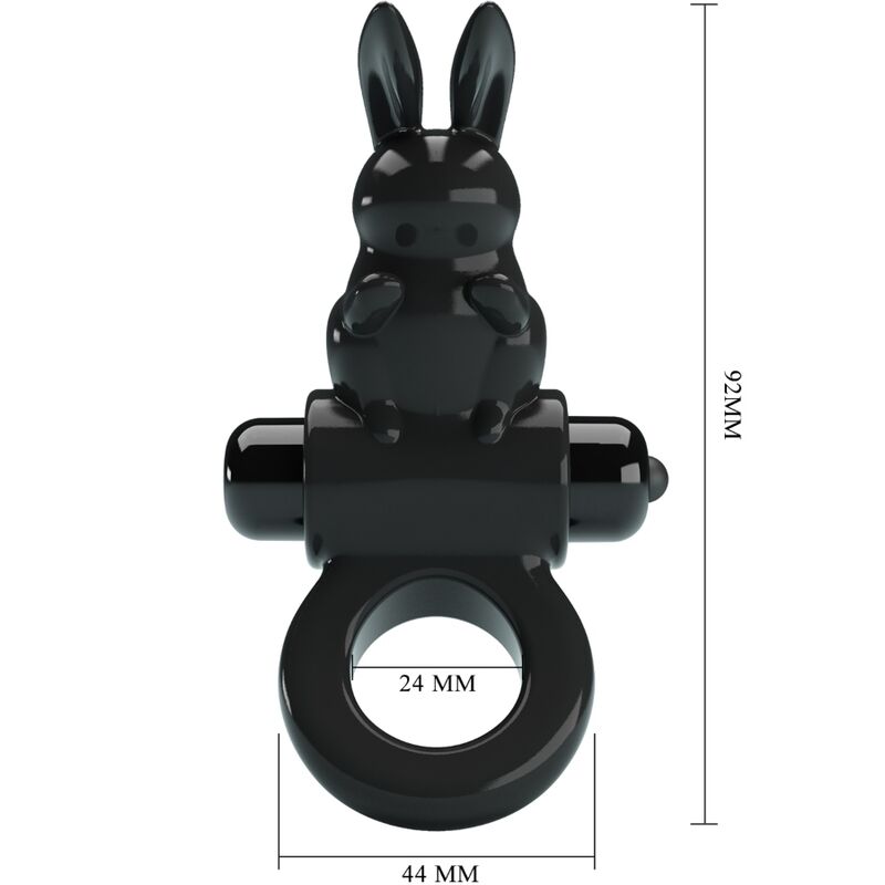 PRETTY LOVE - EXCITING RING RABBIT VIBRATOR RING 10 VIBRATIONS BLACK - Amore24