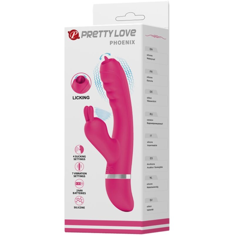 PRETTY LOVE - PHOENIX MULTIFUNCTION RABBIT VIBRATOR PINK - Amore24