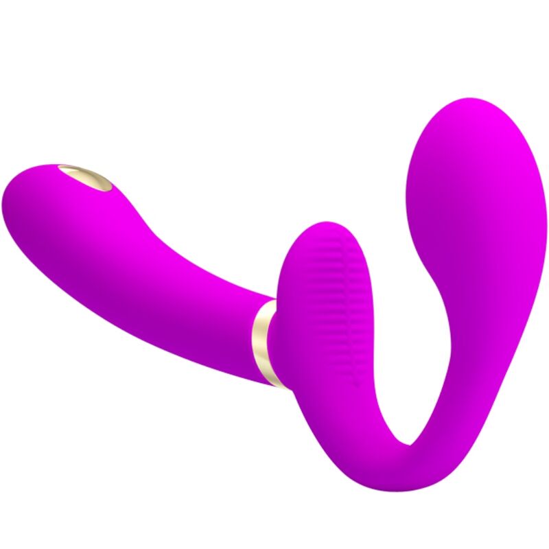 PRETTY LOVE - THUNDERBIRD DOUBLE STRAP-ON VIBRATOR REMOTE CONTROL PURPLE - Amore24