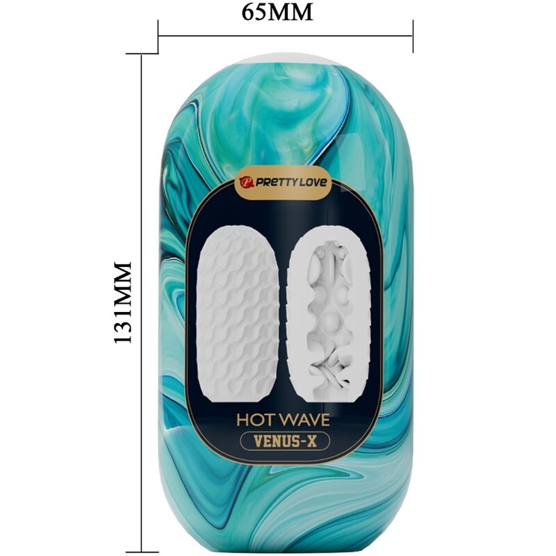PRETTY LOVE - HOT WAVE SILICONE MALE MASTURBATOR WHITE - Amore24