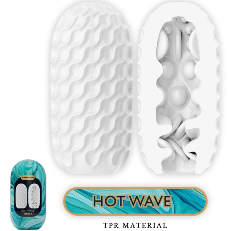 PRETTY LOVE - HOT WAVE SILICONE MALE MASTURBATOR WHITE - Amore24
