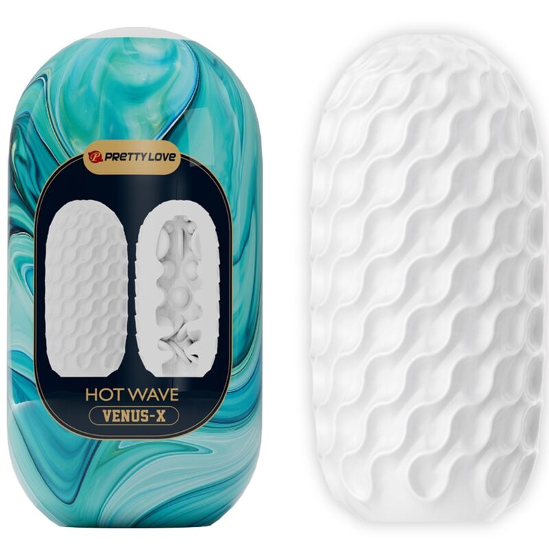 PRETTY LOVE - HOT WAVE SILICONE MALE MASTURBATOR WHITE - Amore24
