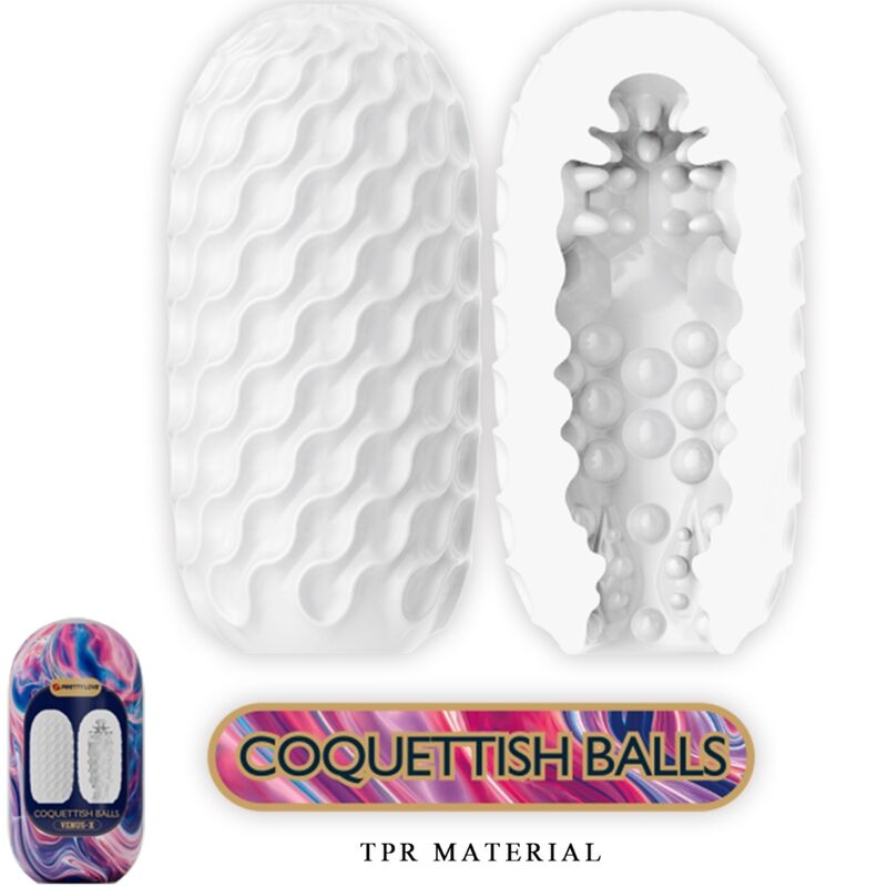 PRETTY LOVE - COQUETTISH BALLS SILICONE MALE MASTURBATOR WHITE - Amore24