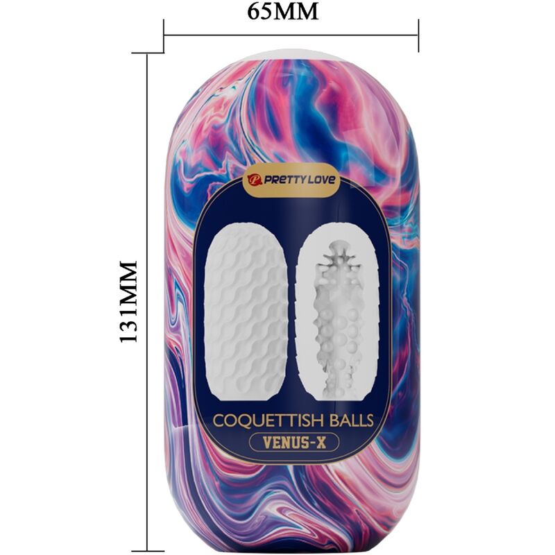 PRETTY LOVE - COQUETTISH BALLS SILICONE MALE MASTURBATOR WHITE - Amore24