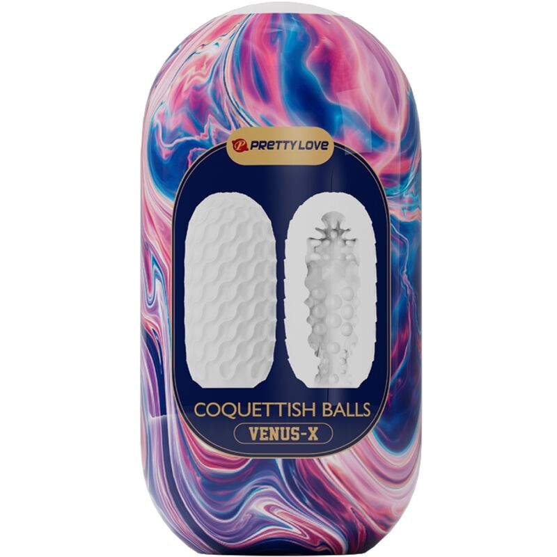 PRETTY LOVE - COQUETTISH BALLS SILICONE MALE MASTURBATOR WHITE - Amore24