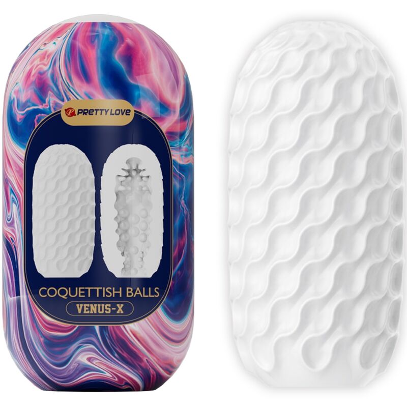 PRETTY LOVE - COQUETTISH BALLS SILICONE MALE MASTURBATOR WHITE - Amore24