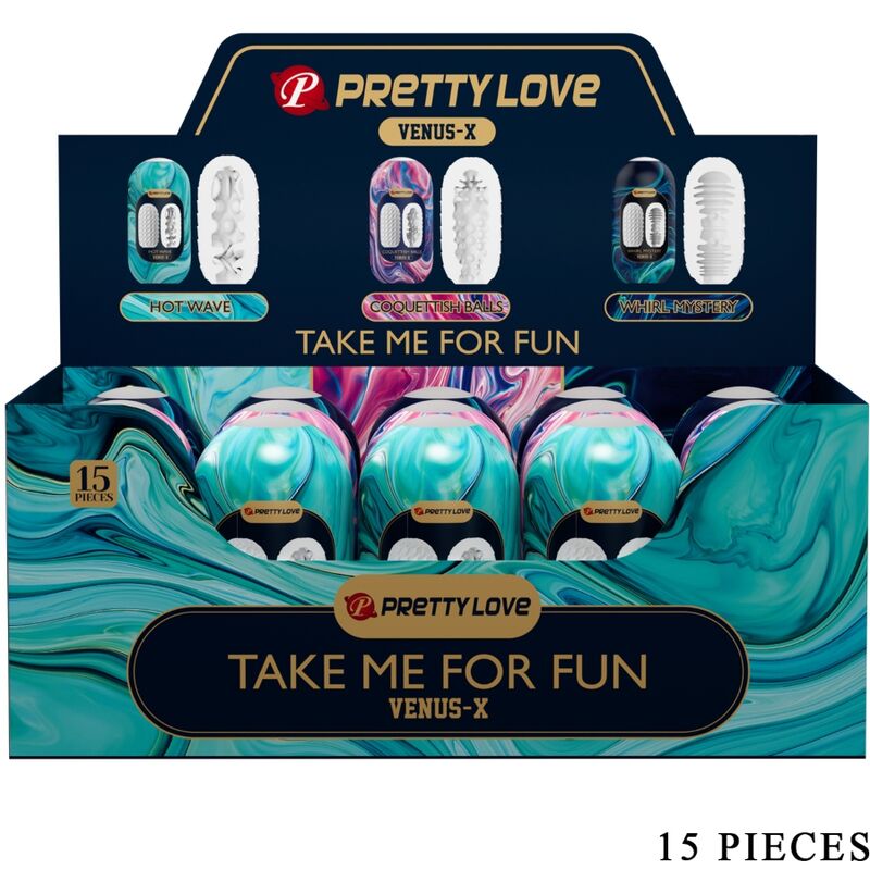 PRETTY LOVE - VENUS X 15 SILICONE MALE MASTURBATORS WHITE - Amore24
