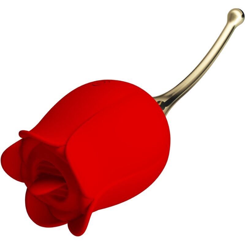 PRETTY LOVE - ROSE LOVER ROSE CLITORIS STIMULATOR 12 VIBRATIONS RED - Amore24