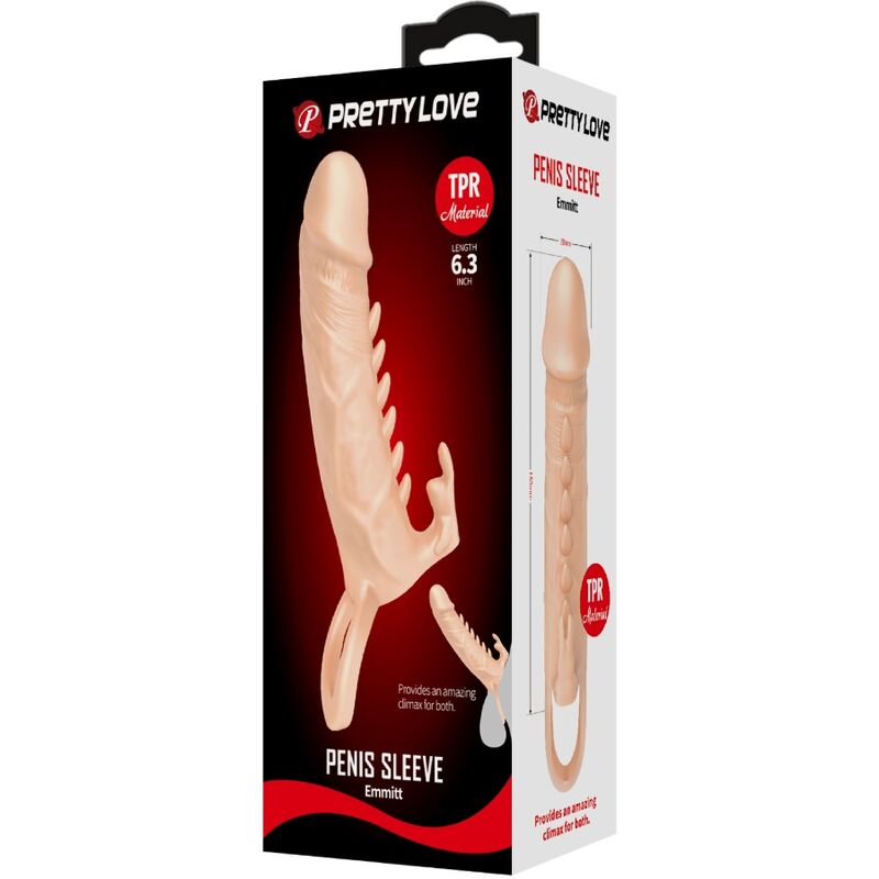 PRETTY LOVE - EMMIT PENIS SLEEVE + CLITORIS STIMULATOR FLESH - Amore24