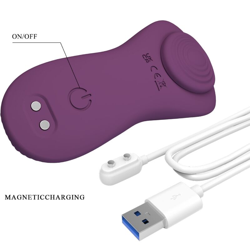 PRETTY LOVE - MANE LAY ON CLITORIS MASSAGER 10 VIBRATIONS REMOTE CONTROL PURPLE - Amore24