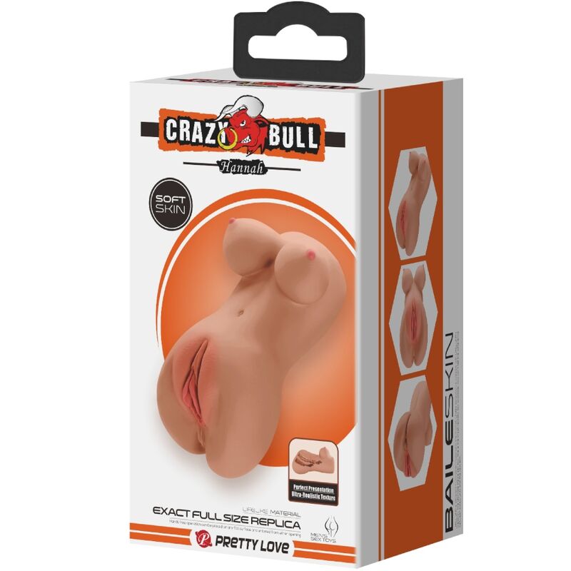 CRAZY BULL - HANNAH DOUBLE MASTURBATOR VAGINA & ANUS REALISTIC MULATTO - Amore24