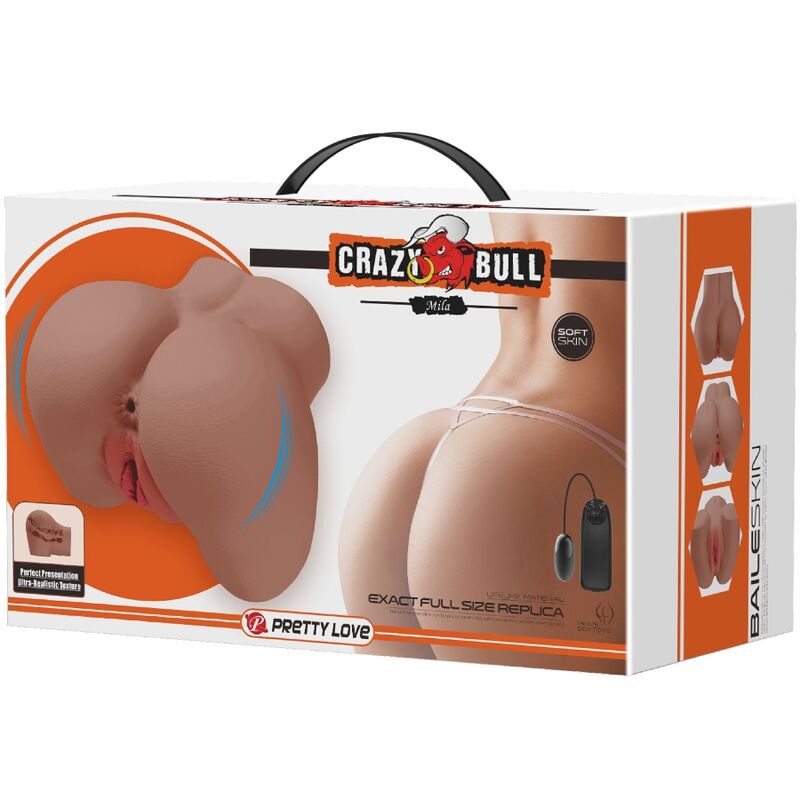 CRAZY BULL - MILA VIBRATOR BUTT WITH REALISTIC VAGINA AND ANUS FLESH CONTROL REMOTO - Amore24