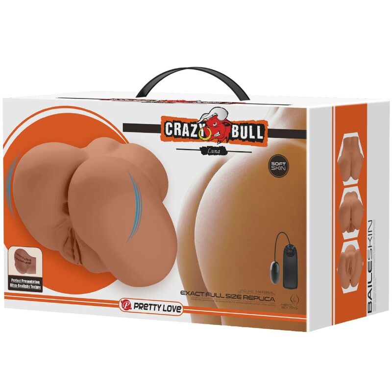 CRAZY BULL - LUNA VIBRATOR BUTT WITH REALISTIC VAGINA AND ANUS FLESH CONTROL REMOTO - Amore24