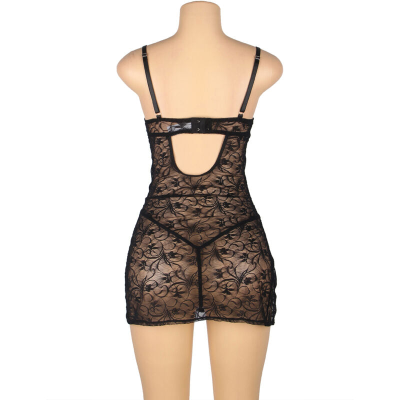 SUBBLIME - 954185 LACE BABYDOLL WITH ADJUSTABLE STRAPS BLACK S/M - Amore24