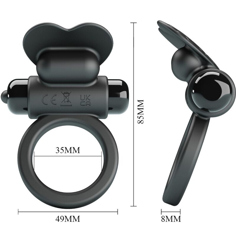 PRETTY LOVE - DEBONAIRE VIBRATING RING RABBIT 10 VIBRATIONS BLACK - Amore24