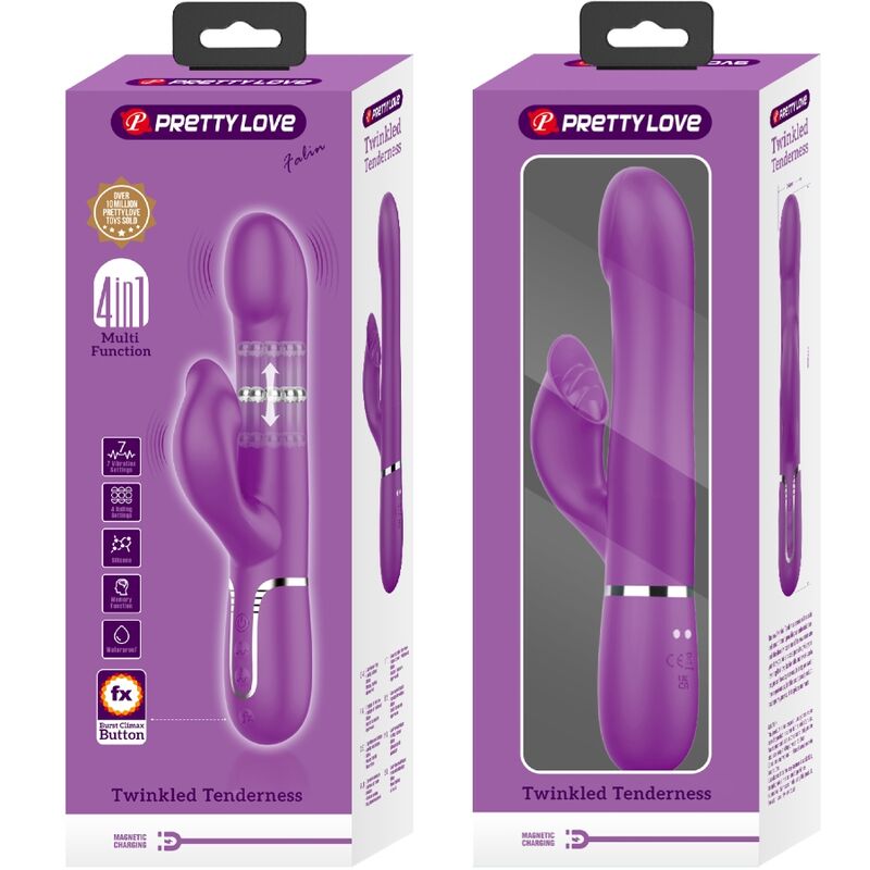 PRETTY LOVE - 4 IN 1 MULTIFUNCTION VIBRATOR & STIMULATOR PURPLE - Amore24