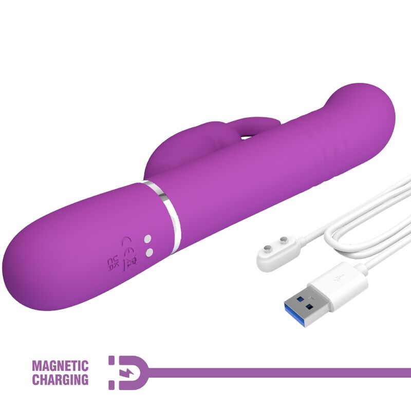 PRETTY LOVE - COALE 4 IN 1 MULTIFUNCTION RABBIT VIBRATOR  PURPLE - Amore24