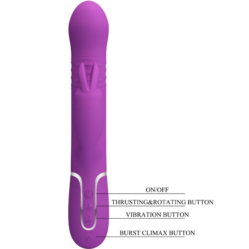PRETTY LOVE - COALE 4 IN 1 MULTIFUNCTION RABBIT VIBRATOR  PURPLE - Amore24