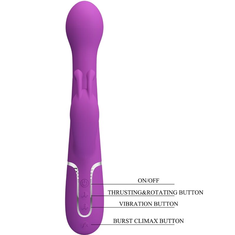 PRETTY LOVE - DEJON 3 IN 1 MULTIFUNCTION RABBIT VIBRATOR  PURPLE - Amore24