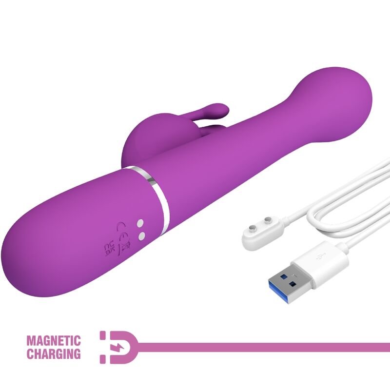 PRETTY LOVE - DEJON 3 IN 1 MULTIFUNCTION RABBIT VIBRATOR  PURPLE - Amore24