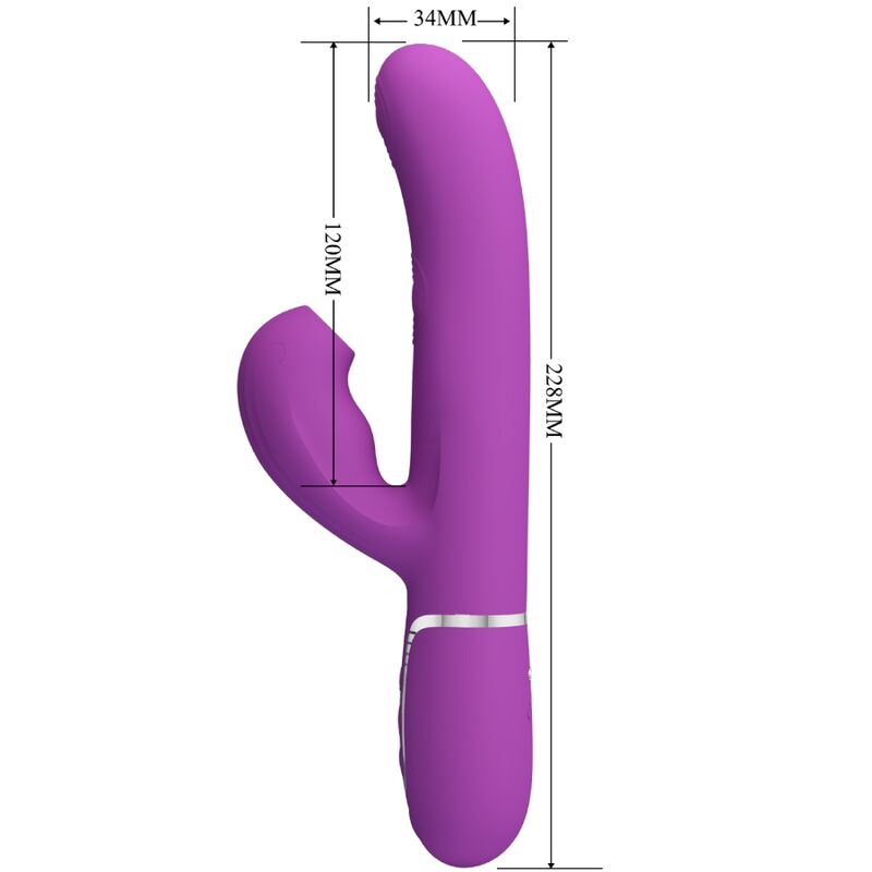 PRETTY LOVE - PERLITA 3 IN 1 MULTIFUNCTION RABBIT VIBRATOR  PURPLE - Amore24