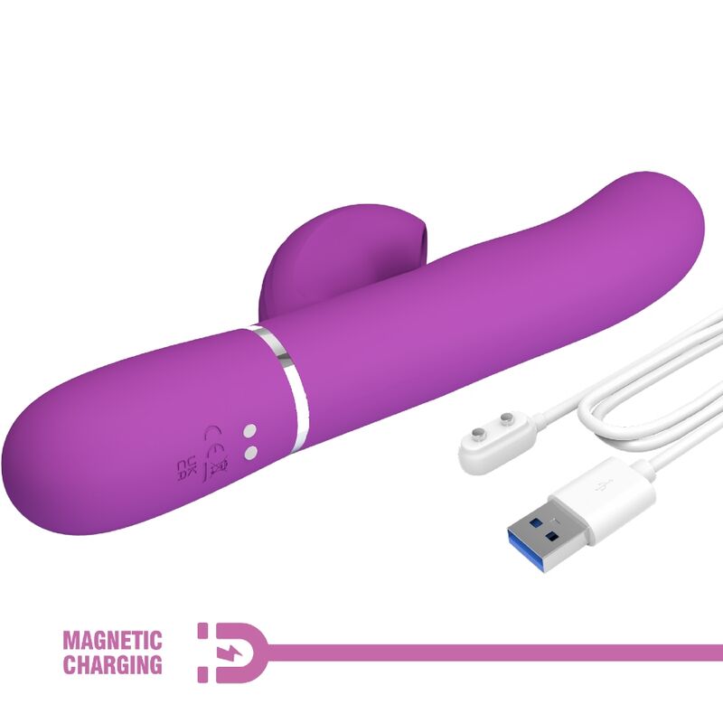 PRETTY LOVE - PERLITA 3 IN 1 MULTIFUNCTION RABBIT VIBRATOR  PURPLE - Amore24