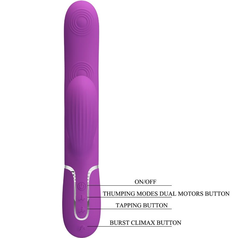 PRETTY LOVE - PERLITA 3 IN 1 MULTIFUNCTION RABBIT VIBRATOR  PURPLE - Amore24