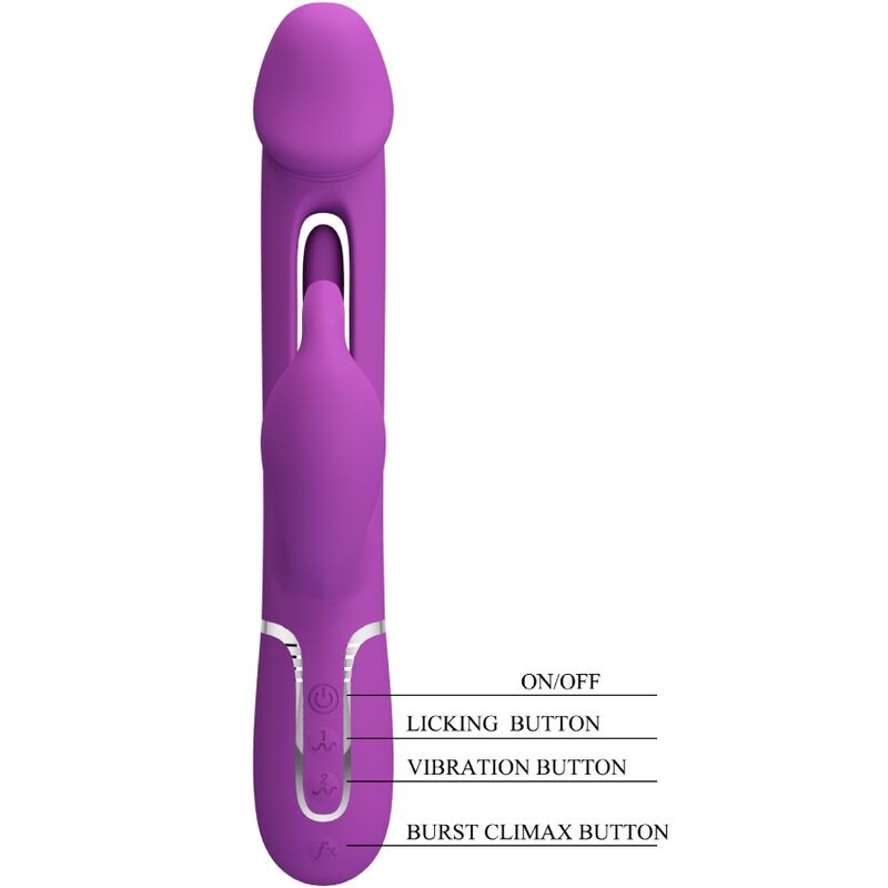 PRETTY LOVE - KAMPAS 3 IN 1 MULTIFUNCTION RABBIT VIBRATOR  PURPLE - Amore24