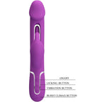 PRETTY LOVE - KAMPAS 3 IN 1 MULTIFUNCTION RABBIT VIBRATOR  PURPLE - Amore24