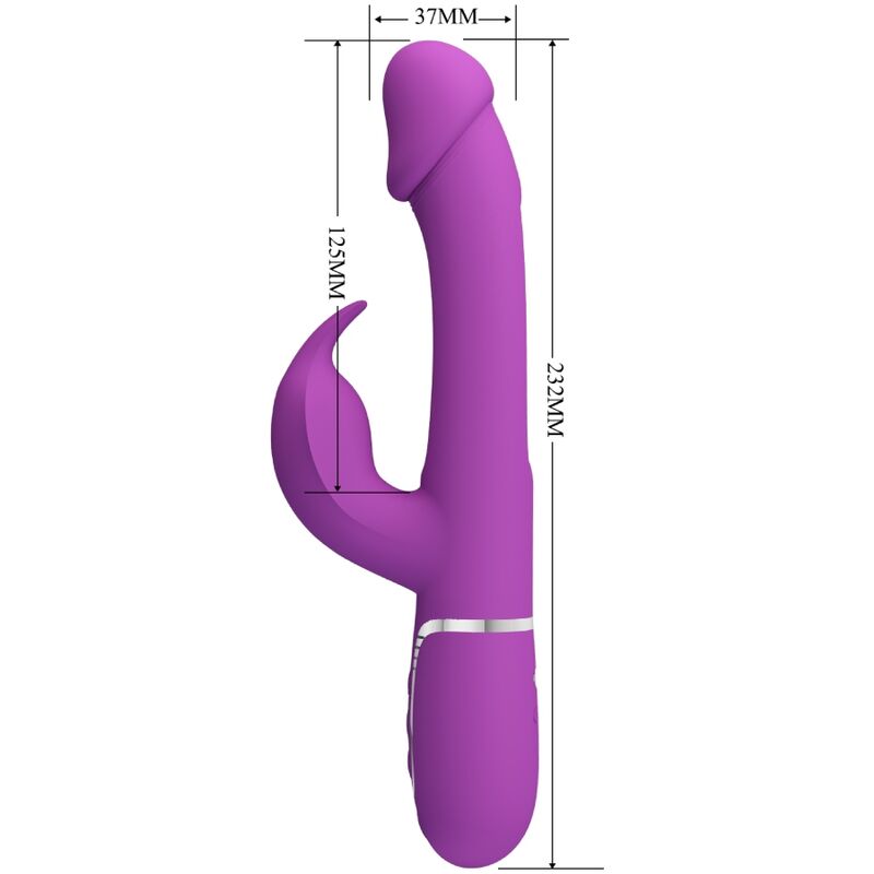PRETTY LOVE - KAMPAS 3 IN 1 MULTIFUNCTION RABBIT VIBRATOR  PURPLE - Amore24