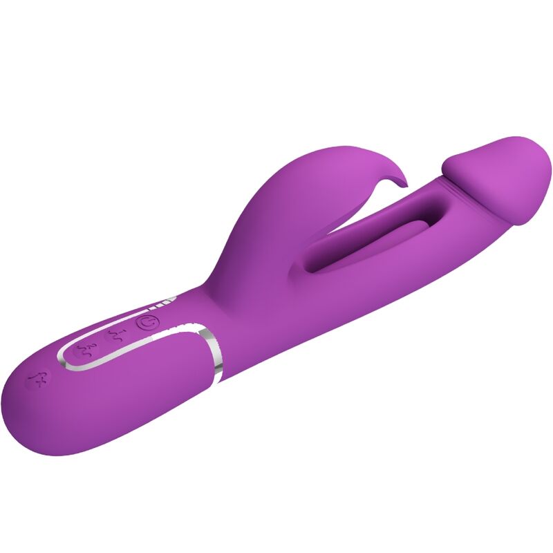 PRETTY LOVE - KAMPAS 3 IN 1 MULTIFUNCTION RABBIT VIBRATOR  PURPLE - Amore24