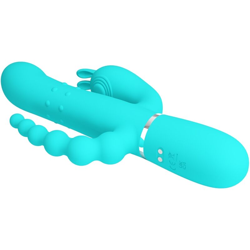 PRETTY LOVE - CAMMY 4 IN 1 MULTIFUNCTION TRIPPLE RABBIT VIBRATOR  BLUE - Amore24