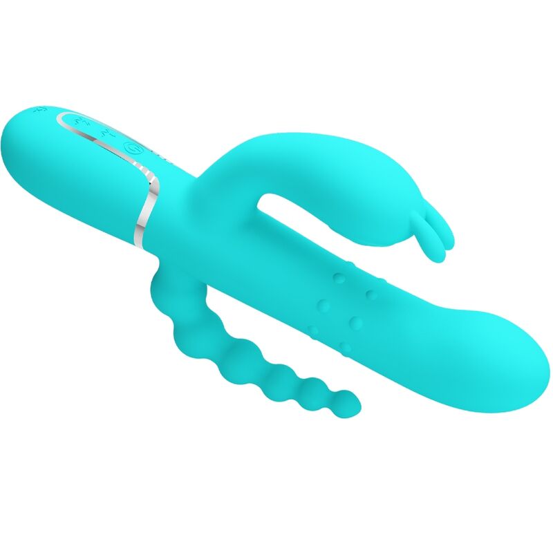 PRETTY LOVE - CAMMY 4 IN 1 MULTIFUNCTION TRIPPLE RABBIT VIBRATOR  BLUE - Amore24