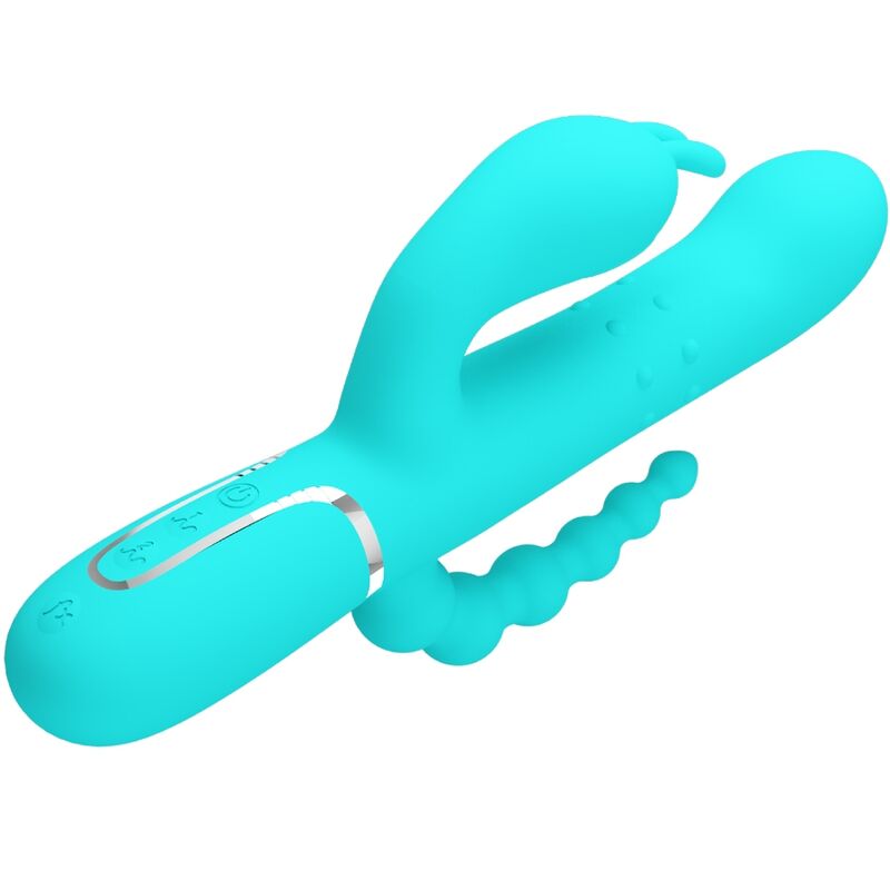 PRETTY LOVE - CAMMY 4 IN 1 MULTIFUNCTION TRIPPLE RABBIT VIBRATOR  BLUE - Amore24
