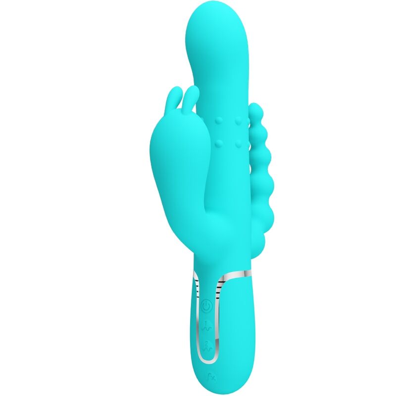 PRETTY LOVE - CAMMY 4 IN 1 MULTIFUNCTION TRIPPLE RABBIT VIBRATOR  BLUE - Amore24