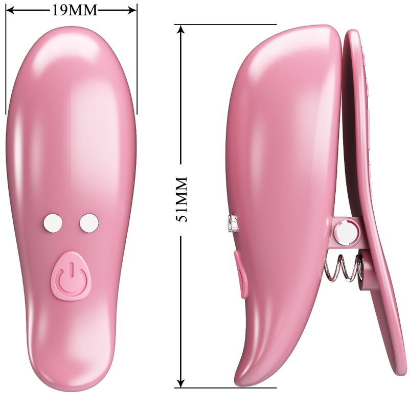 PRETTY LOVE - CAILEY NIPPLE CLAMPS 10 VIBRATIONS REMOTE CONTROL PINK - Amore24