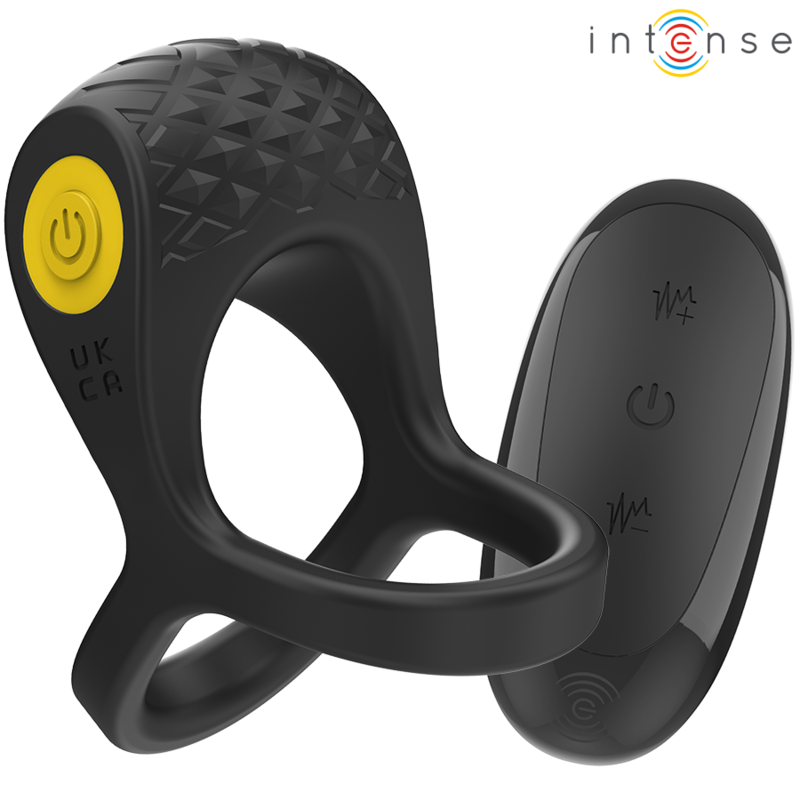 INTENSE - ALEX VIBRATOR DOUBLE PENIS RING 10 VIBRATIONS BLACK - Amore24