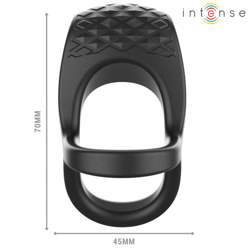 INTENSE - ALEX VIBRATOR DOUBLE PENIS RING 10 VIBRATIONS BLACK - Amore24