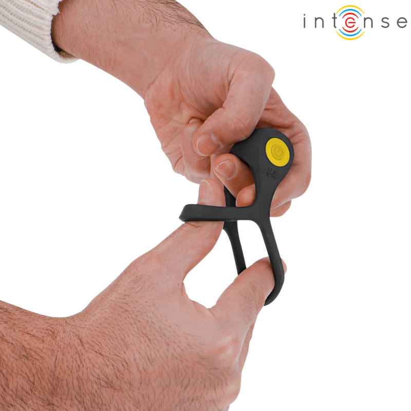 INTENSE - ALEX VIBRATOR DOUBLE PENIS RING 10 VIBRATIONS BLACK - Amore24