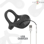 INTENSE - ALEX VIBRATOR DOUBLE PENIS RING 10 VIBRATIONS BLACK - Amore24