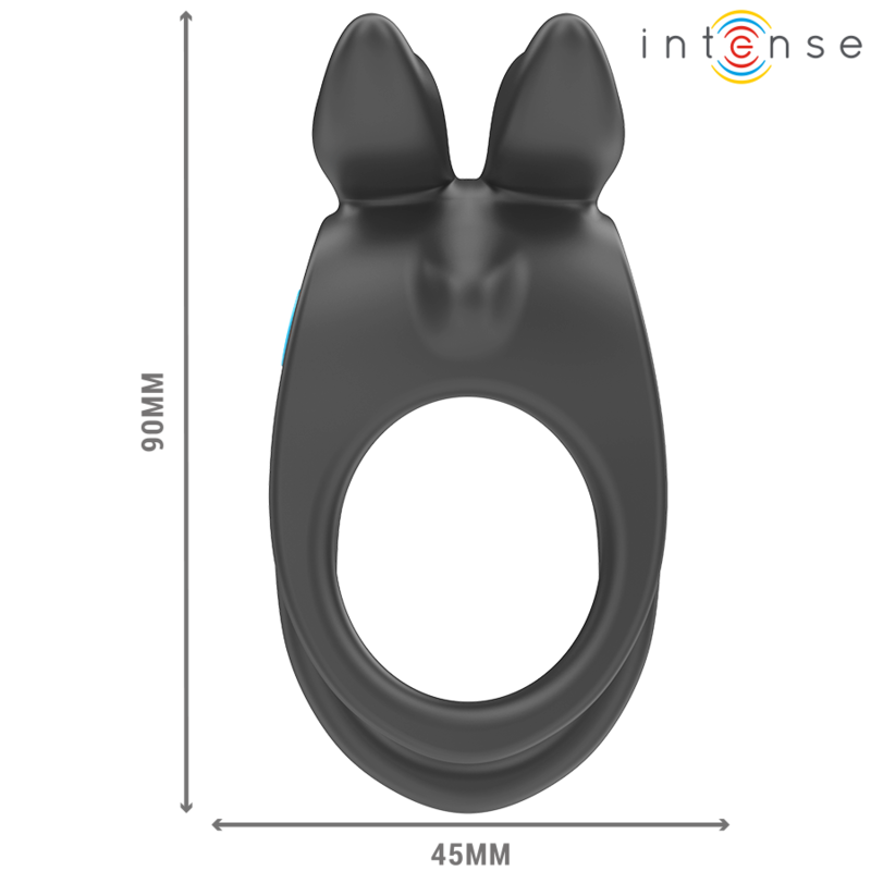 INTENSE - SAM VIBRATOR DOUBLE PENIS RING 10 VIBRATIONS BLACK - Amore24