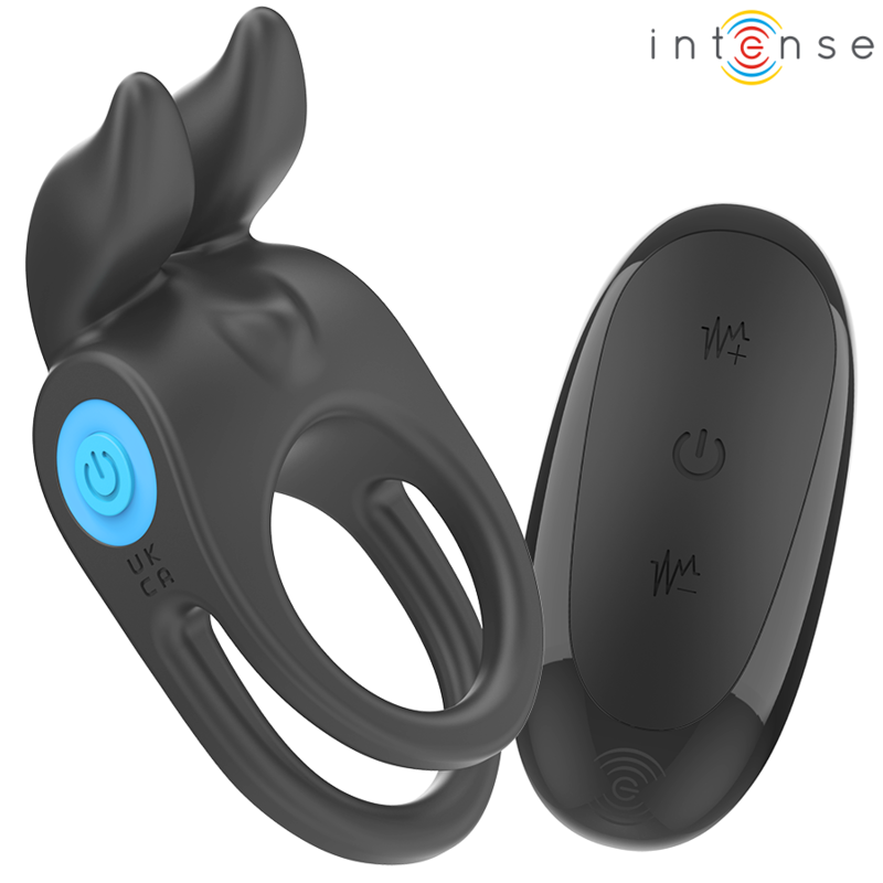 INTENSE - SAM VIBRATOR DOUBLE PENIS RING 10 VIBRATIONS BLACK - Amore24