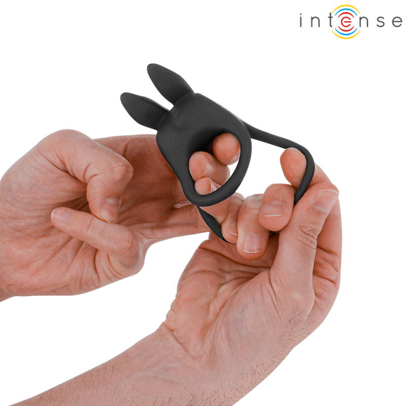 INTENSE - SAM VIBRATOR DOUBLE PENIS RING 10 VIBRATIONS BLACK - Amore24