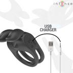 INTENSE - SAM VIBRATOR DOUBLE PENIS RING 10 VIBRATIONS BLACK - Amore24