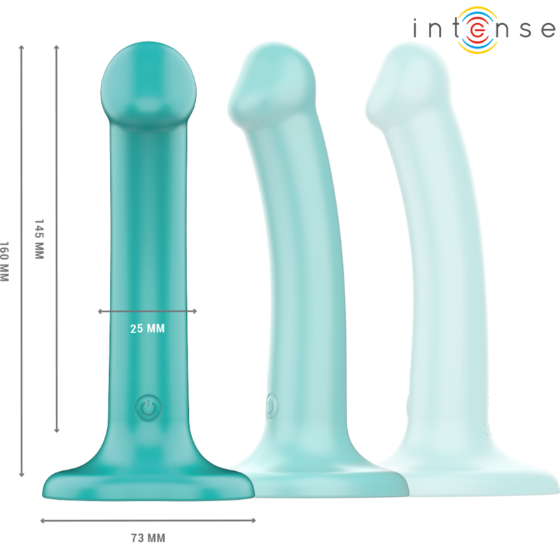 INTENSE - KATIE VIBRATOR WITH SUCTION CUP 10 VIBRATIONS BLUE REMOTE CONTROL - Amore24